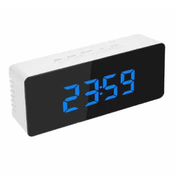 

Mirror LED Alarm Clock Snooze Night Light Thermometer Digital Display Table Desk Electronic Clock Alarm Wake Up Light Home Decor