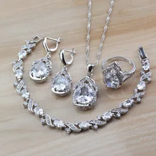 11,11 низкая цена продажи классический свадебный женский костюм 925 серебряный белый натуральный камень CZ Ювелирные наборы подарочная коробка