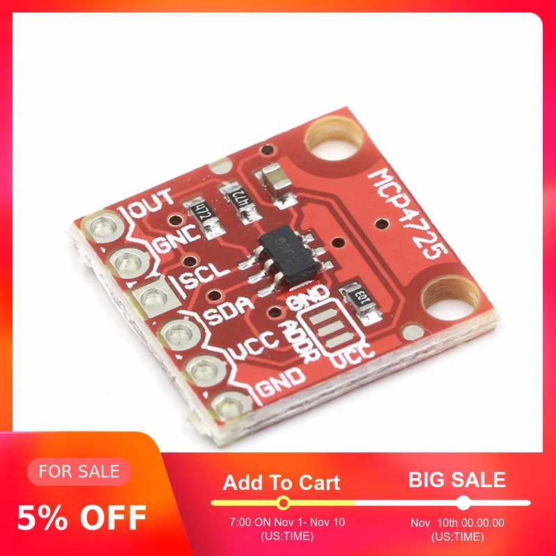 MCP4725 12Bit IEC DAC цифровой модуль преобразователя цифровой в Analong EEPROM макетная плата для Arduino 2,7-5,5 В