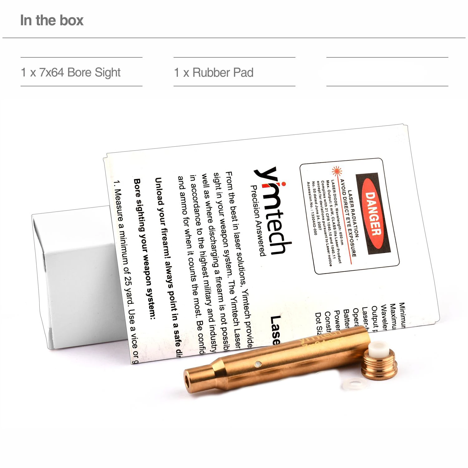 Tactical Red Dot Laser Bore Sighter Laser Sight Scope Cartridge Rifle Collimator 7x64mm Caliber