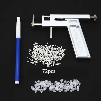 

Professional Safe Steel Ear Nose Navel Body Piercing Gun 72pcs Studs Tool Kit Set With Durable Box