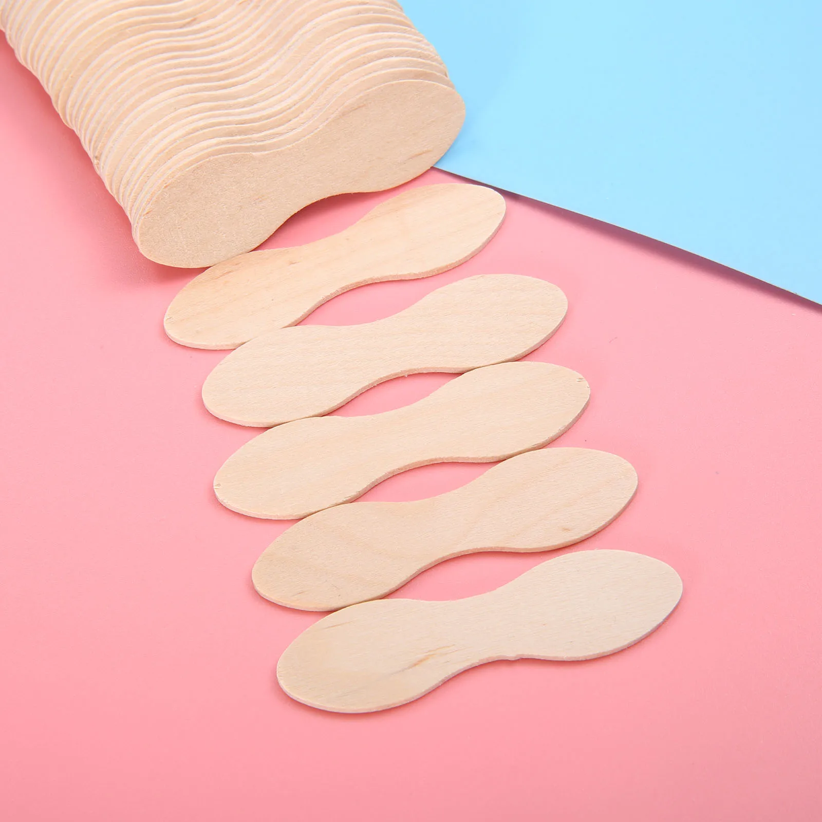 Ice Cream Popsicle Wooden Sticks Ice Cream Spoon Hand Crafts Lolly Cake Tools Wood Taster Spoons for Dessert DIY 50X ice cream sticks,disposal lollipop sticks