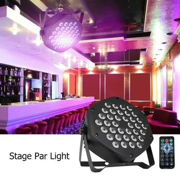 

Rotating Disco Projection Stage Lamp for Small Paty KTV Stage Lighting 36LED 36W Remote Control Effect Par Lights