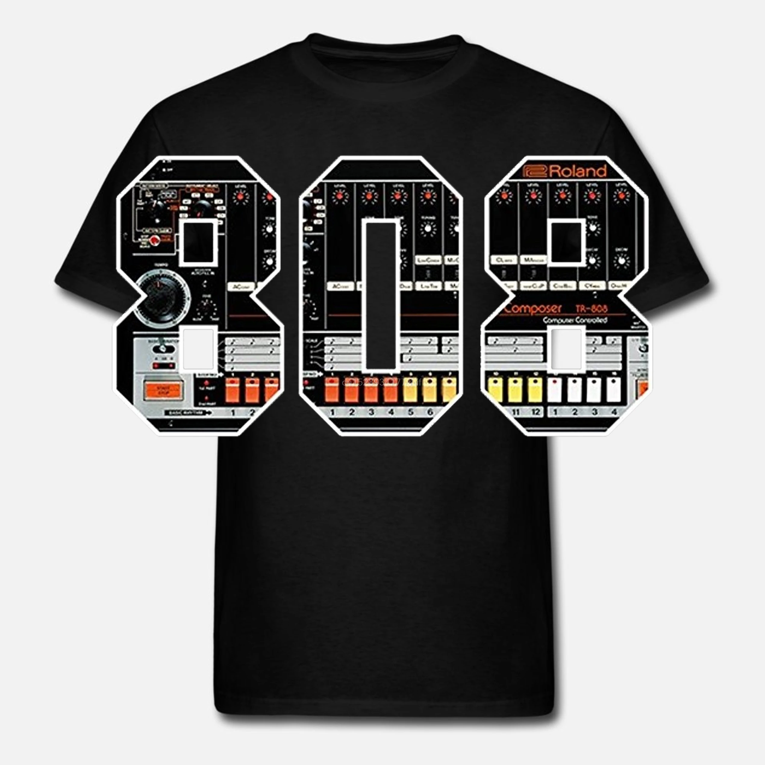 Футболка ROLAND TR808 черная футболка барабанная машина кислотная BASSLINE SYNTH AKAI TECHNICS VESTAX