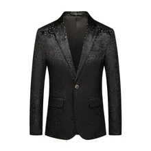 Бренд черный блейзер для мужчин высокое качество Осень Slim Fit мужской повседневный Блейзер Куртки sylist сценическая одежда Вечерние спортивные пиджаки для выпускного