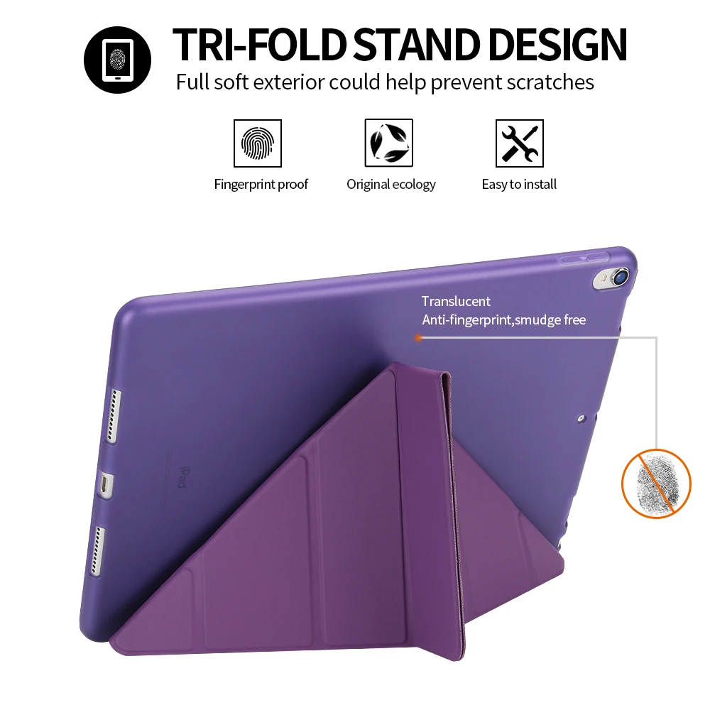 iPad Case For iPad Pro 9.7 inch Leather Silicone Multi-fold Smart Cover A1673 A1674 A1675