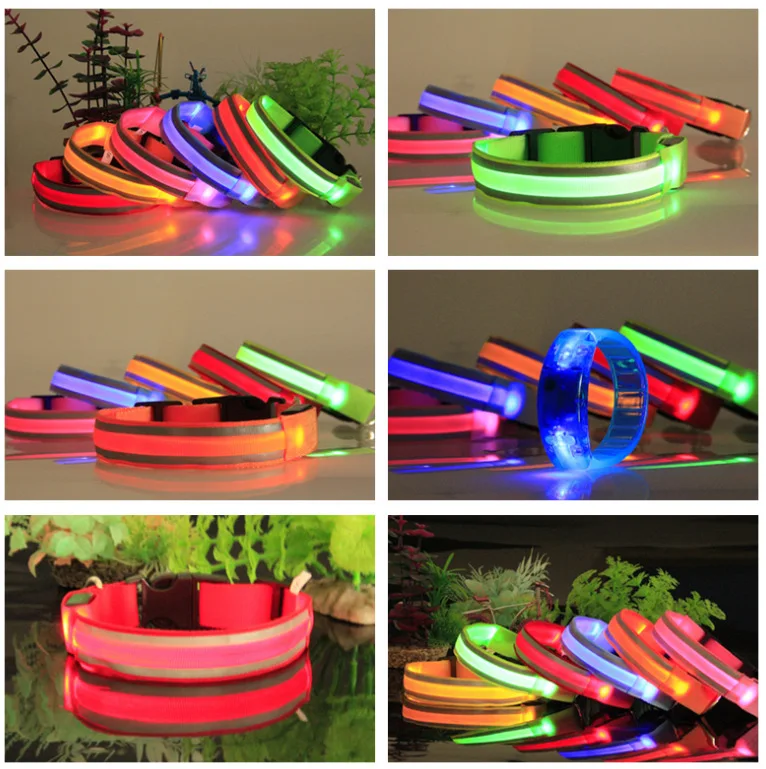 

Reflective Strips LED Shining Pet Dog Collar Flash Neck Ring Night Light Safe Neck Ring Good Brand