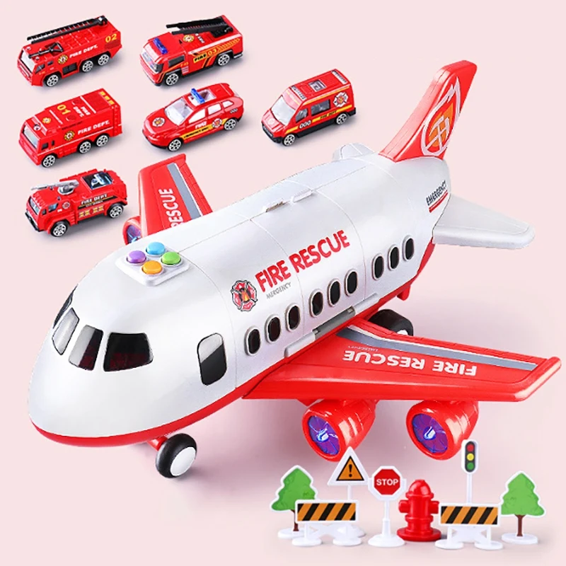 

Music Story Simulation Track Inertia Children's Toy Aircraft Large Size Passenger Plane Kids Airliner Red