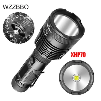 

XHP70 LED flashlight tactical flashlight rechargeable lantern torch lighter self defense 26650 battery olight camping edc