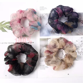 

1pc Fashion Lace Printed Hair Scrunchies Women Headdress Ponytail Holder Hair Ropes Elastic Hair Bands Hair Accessoires New