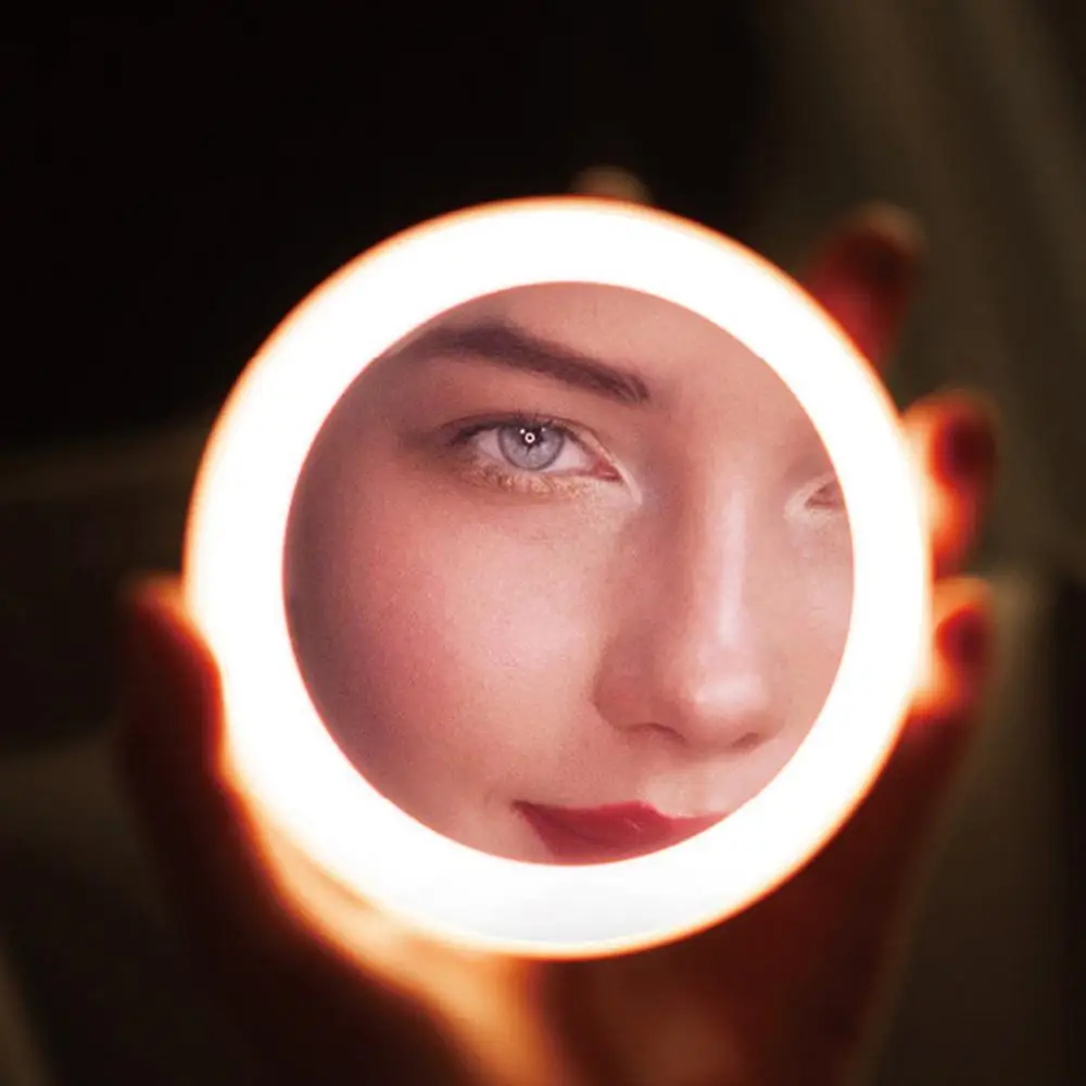 

LED Lighted Mini Makeup Mirror 3X Magnifying Compact Travel Portable Lighting Makeup Mirror