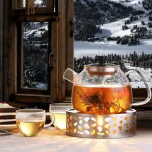 Креативный Круглый чайник из нержавеющей стали, подсвечник, нагревательная база, плита, кофе, молоко, теплее, плита, чайники, держатель для чая, теплый