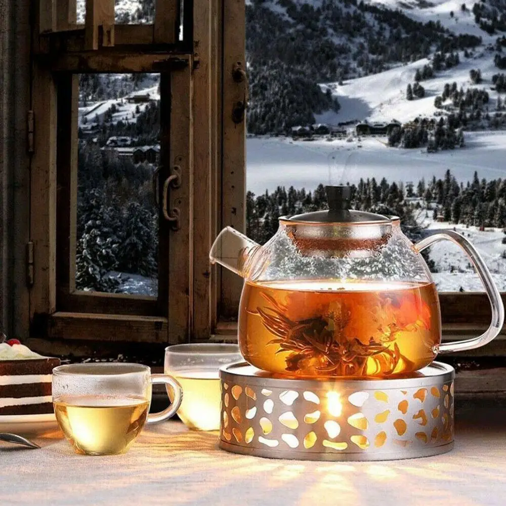 Креативный Круглый чайник из нержавеющей стали чайники свеча нагревательное