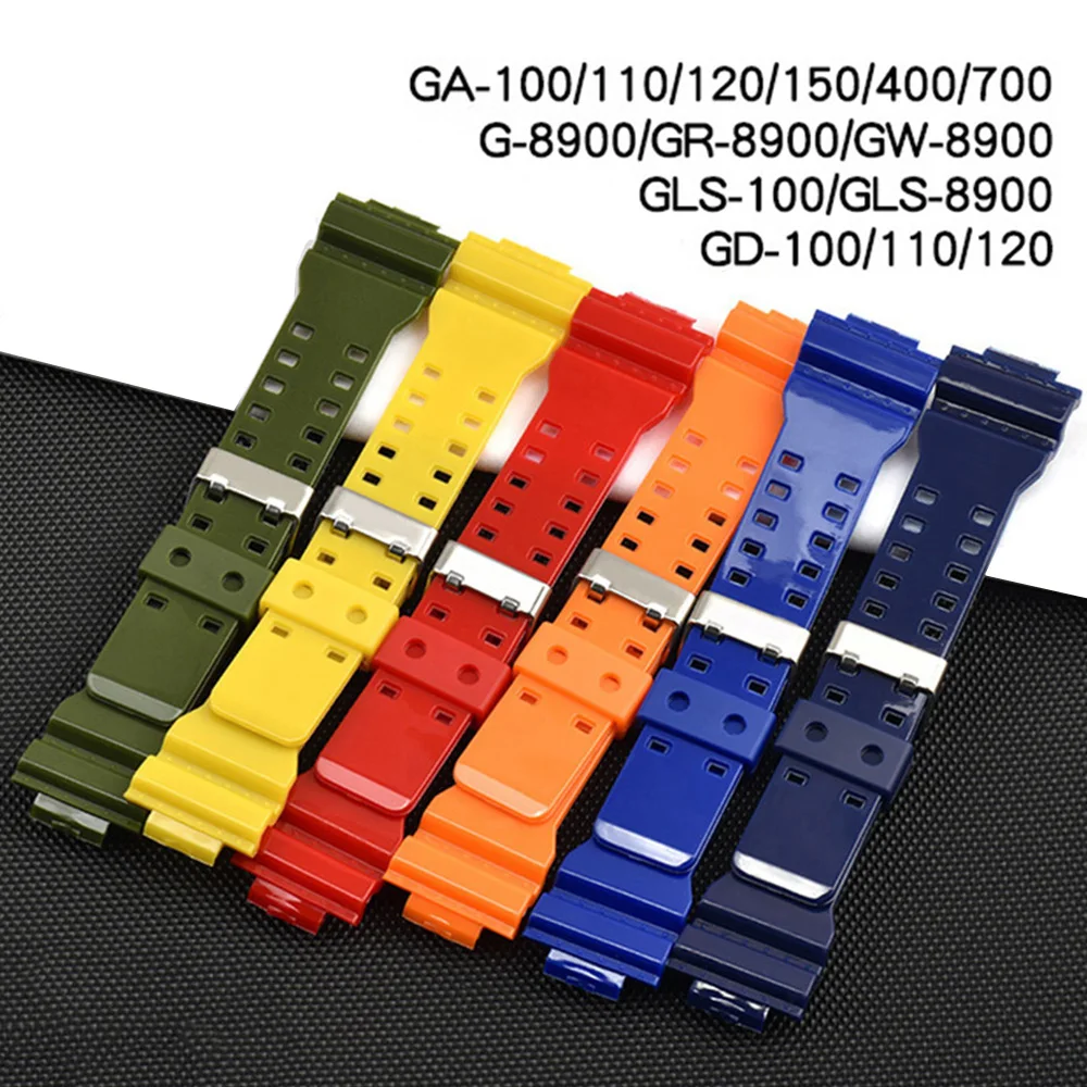 Cinturino In Resina Per Casio G-Shock Ga-100/110/120/150/200/300/400/700 Gd-100/120G-8900 Gw-8900 Gls-100 Cinturino Cinturino Cinturino