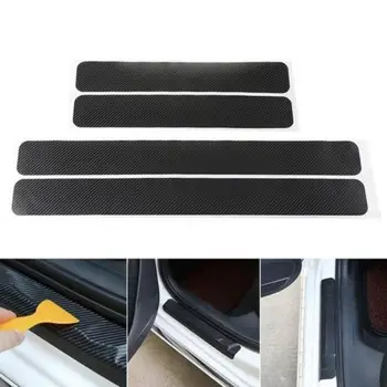 

4PCS 3D carbon fiber Car Door Threshold Sticker For Hyundai IX35 IX45 Sonata Verna Solaris Elantra Tucson Mistra IX25 I30