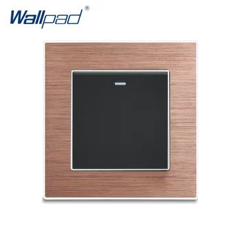 

Wallpad Wall Light Switch and Socket Set Rocker Button Brown Aluminum Alloy Panel Home Electric Outlet