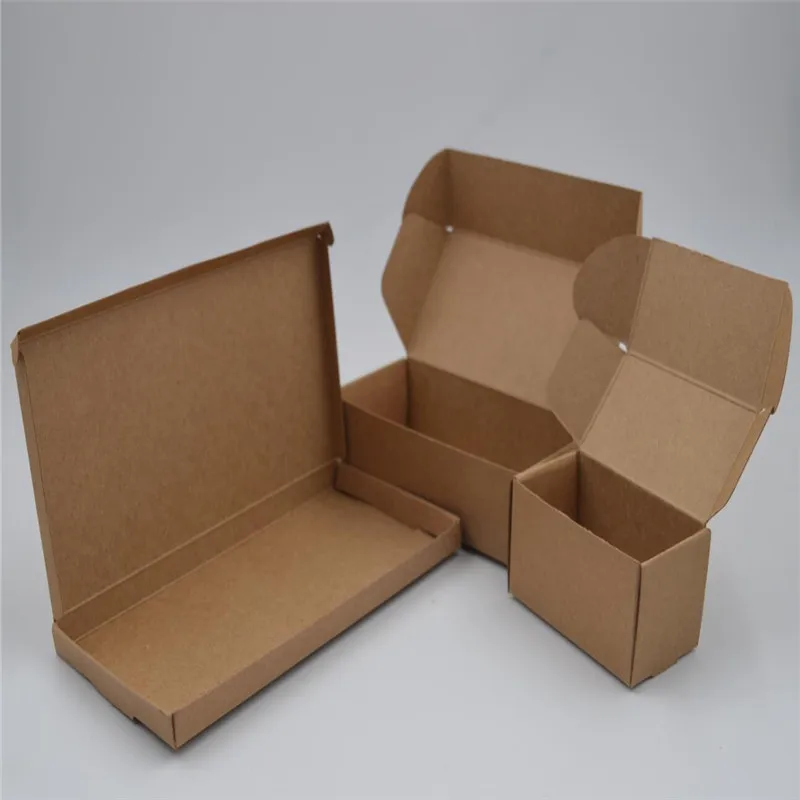 5pcs/lot Natural Brown Kraft Paper Small Gifts Packaging Box Carton Paperboard Wedding Party DIY Supply Packing Box 30Sizes