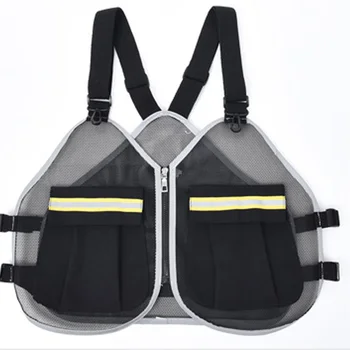 

Vest Bag Hip Hop Streetwear Chest Rig Bags Men Tactical Shoulder Bag Functional Women Chest pack Multi-pocket Black Waist pack