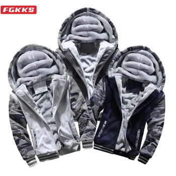 

FGKKS Winter New Men Fashion Hoodies Casual Brand Men's Fleece Warm Hooded Hoodie Male Camouflage Hoodies Sweatshirts Tops