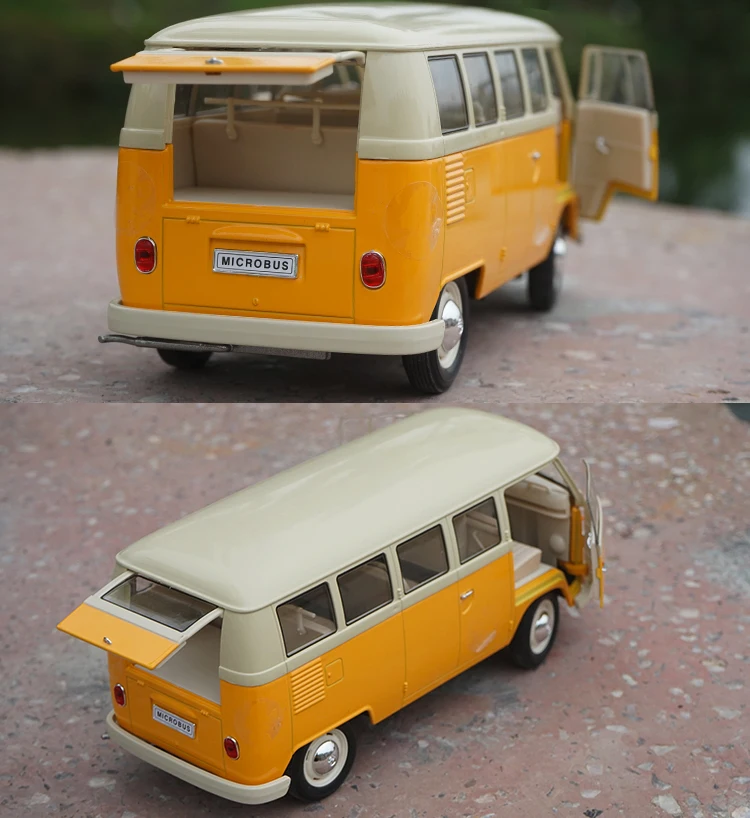 1/18 игрушка для мальчика литая модель автомобиля Коллекционная модель автомобиля подарок для детей 1:18 статические автомобили T1 автобус подарок на день рождения