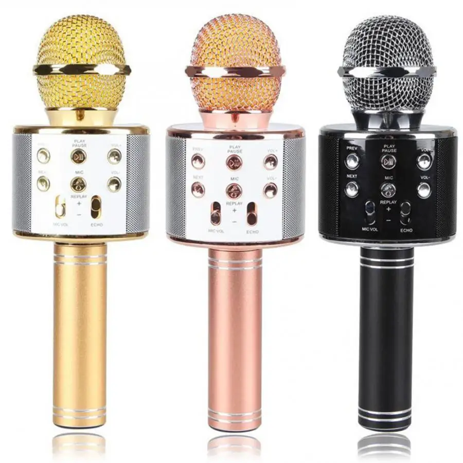 

wireless microphone WS-858 Karaoke KTV Phone Wireless Bluetooth Speaker Microphone studio microphone