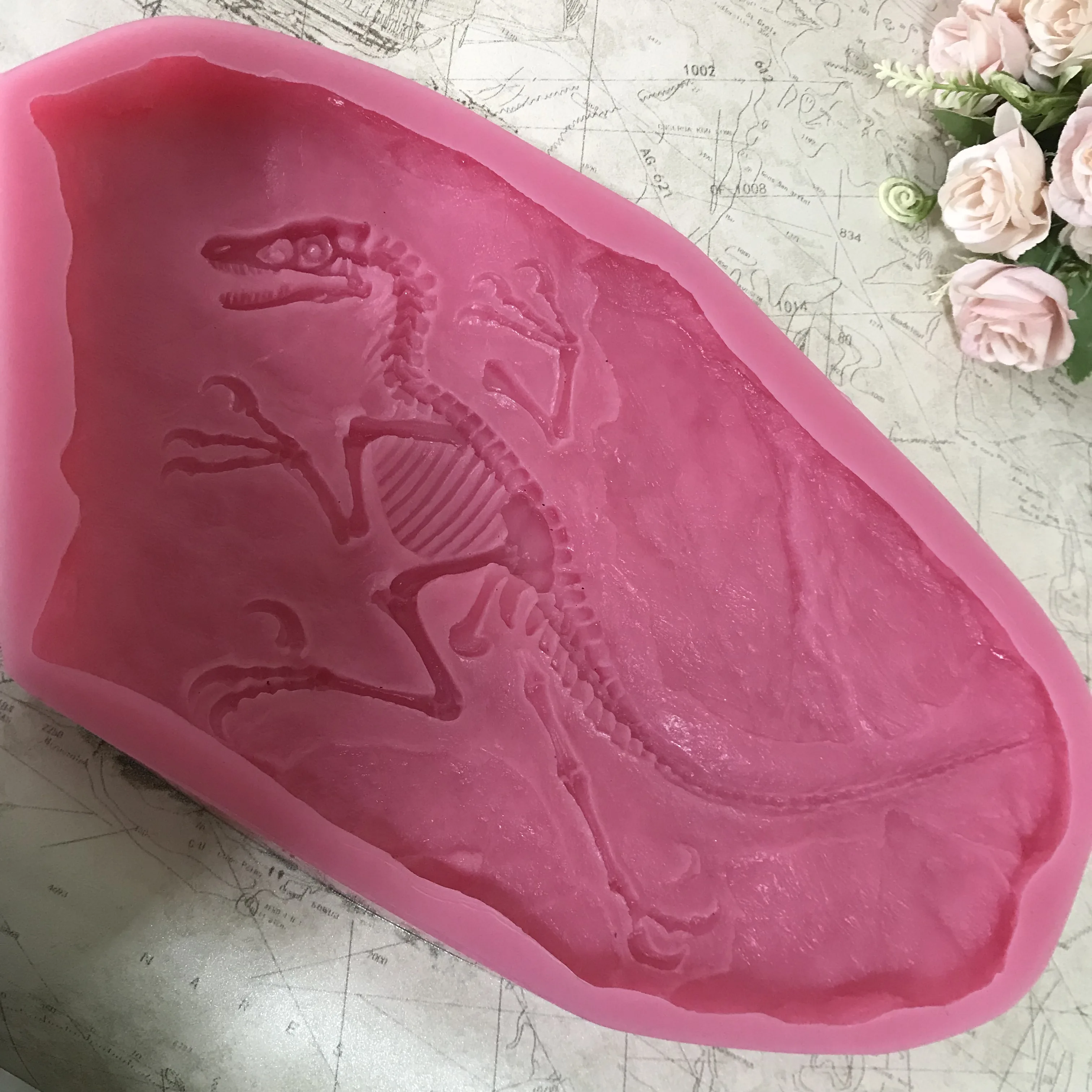 Resina dinossauro fóssil estatueta silicone molde de