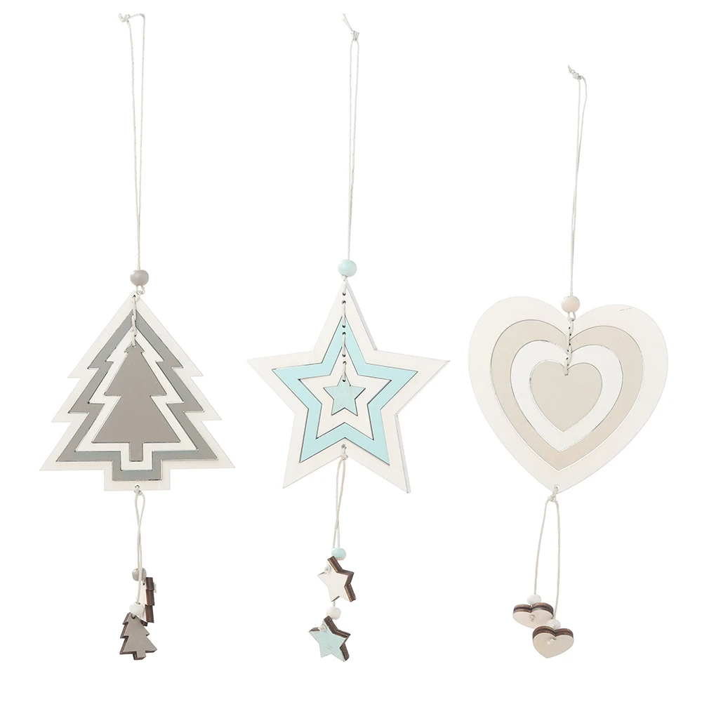 

New Christmas LOVE Heart Wooden Embellishments Wedding Decoration Baby Shower Party Decoration Supplies Crafts Hanging Ornament