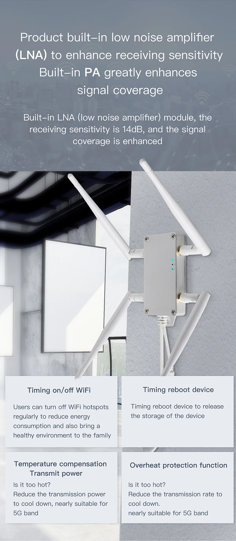 wi-fi, repetidor para roteador, wifi, para transmissão de vídeo, dvr, ps3, 2.4g 5g