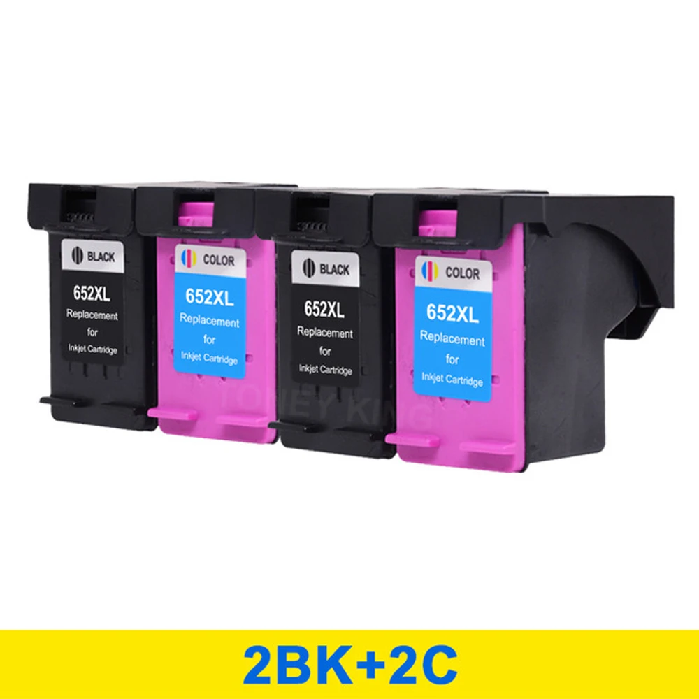 2 black and 2 color Совместимость 652XL чернильный картридж для hp 652 xl hp 652 картридж для hp Deskjet 1115 2135 3835 2675 2676 4675 5075 3636 3638 принтер - Цвет: 2 black and 2 color