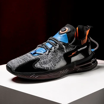 

Fashion cool men's sports shoes colorful matching design mesh leather stitching one-piece wear-resistant non-slip rubber sole