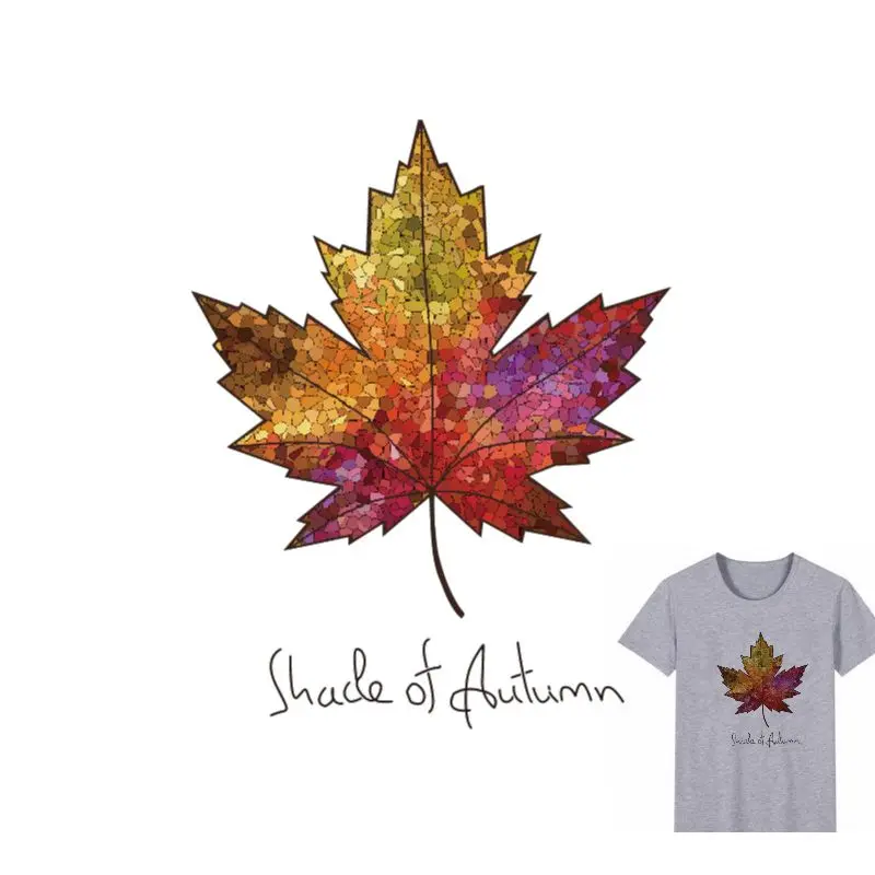 

25x20cm Fashion Maple Leaf Iron On Patches DIY Accessory Heat Transfer Washable Thermal Stickers For Clothes Hoodies Jeans