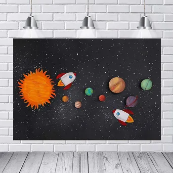 

Photography Children Studio Black Sun Rocket Moon Photography Background Newborn Baby Show Banner Background Props