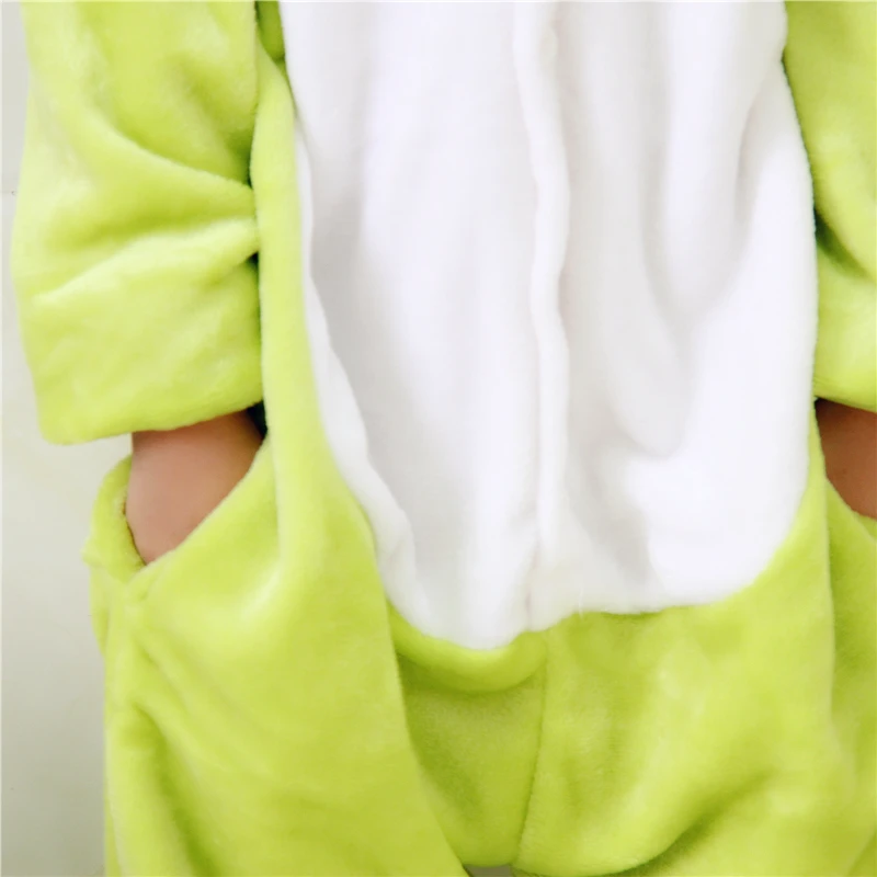 Kids Boys Girls Warm Pajamas Animal Onsies Flannel Children's Sleepwear Green Frog pajamas For Girls Boys Nightgown Cosplay