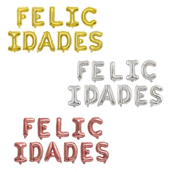 

Felicidades 16inch rose gold silver spanish congratulation Letter Foil Balloons for graduation party Globos Air Inflatable Gifts