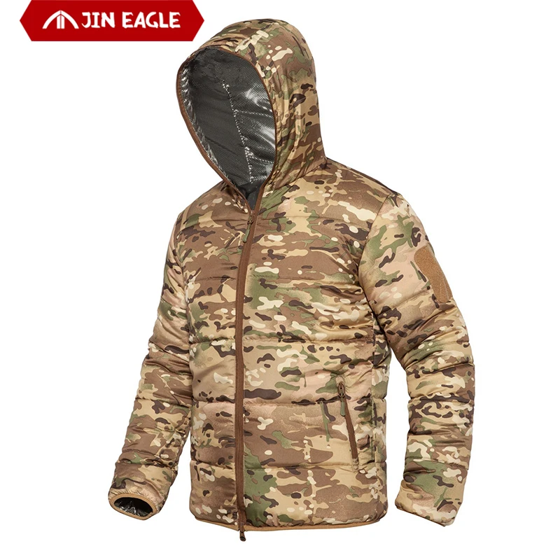 Мужская зимняя парка в стиле милитари JIN EAGLE камуфляжная Толстая теплая одежда