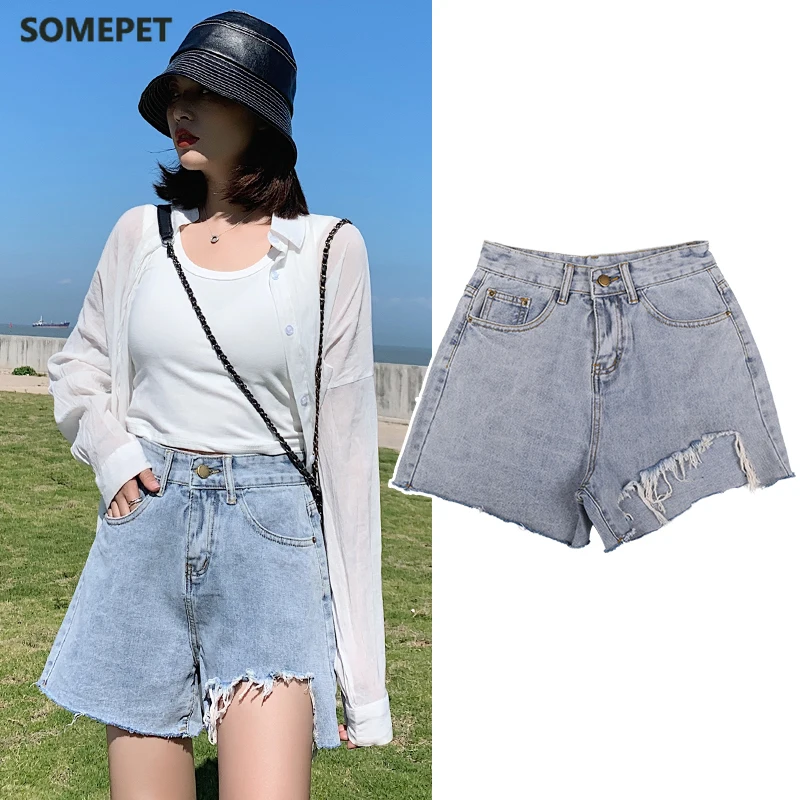 

Denim Shorts High Waist Jeans Mom jeans Women Clothing Ripped Jeans For Women Korean Fashion Denim Shorts Jean Women Streetwear