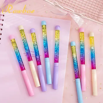 

ROWBOE cute stationery creative girl colorful quicksand gel pen small fresh fairy stick magic wand gel pen kawaii supplies