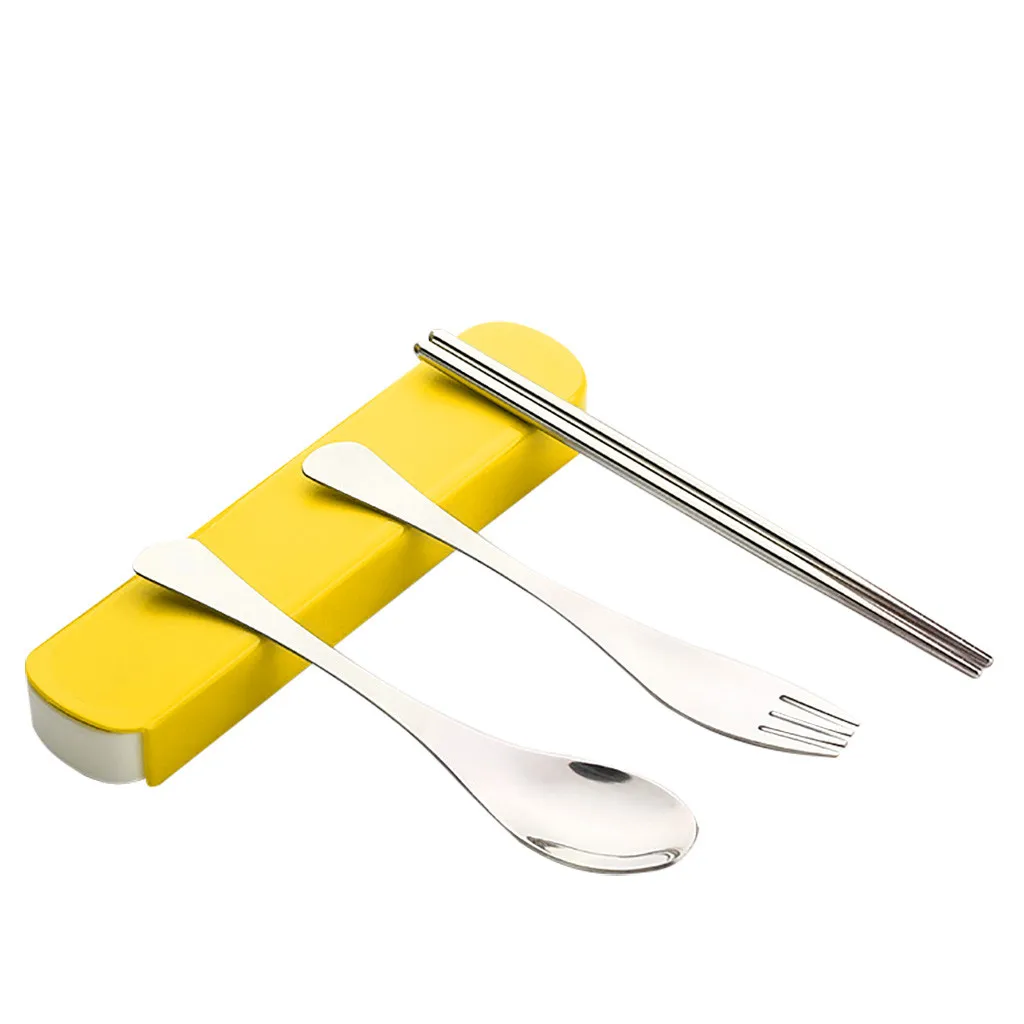 Портативная посуда ложка Вилка палочки для еды набор посуды из нержавеющей стали студенческие палочки вилка ложка new шт костюм 95