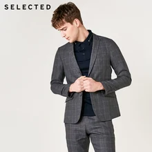 Отборный мужской классический приталенный Блейзер лен деловой Повседневный клетчатый пиджак S | 419272509