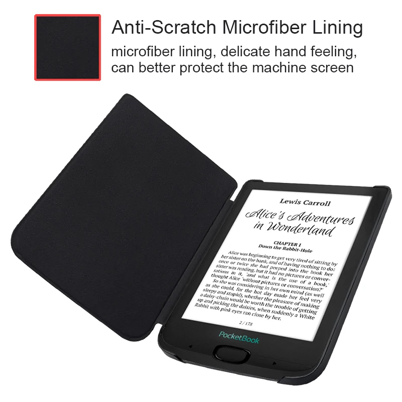 Ultra-thin Hard Case for Pocketbook Touch Lux 4/Touch HD 3/Basic lux 2 Cover fits Pocketbook 632/627/616 with Auto Sleep&Wake