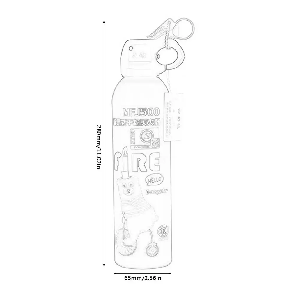 Портативный автомобильный Огнетушитель с крюком, сухой химический Огнетушитель, безопасный огнетушитель для дома, офиса, автомобиля
