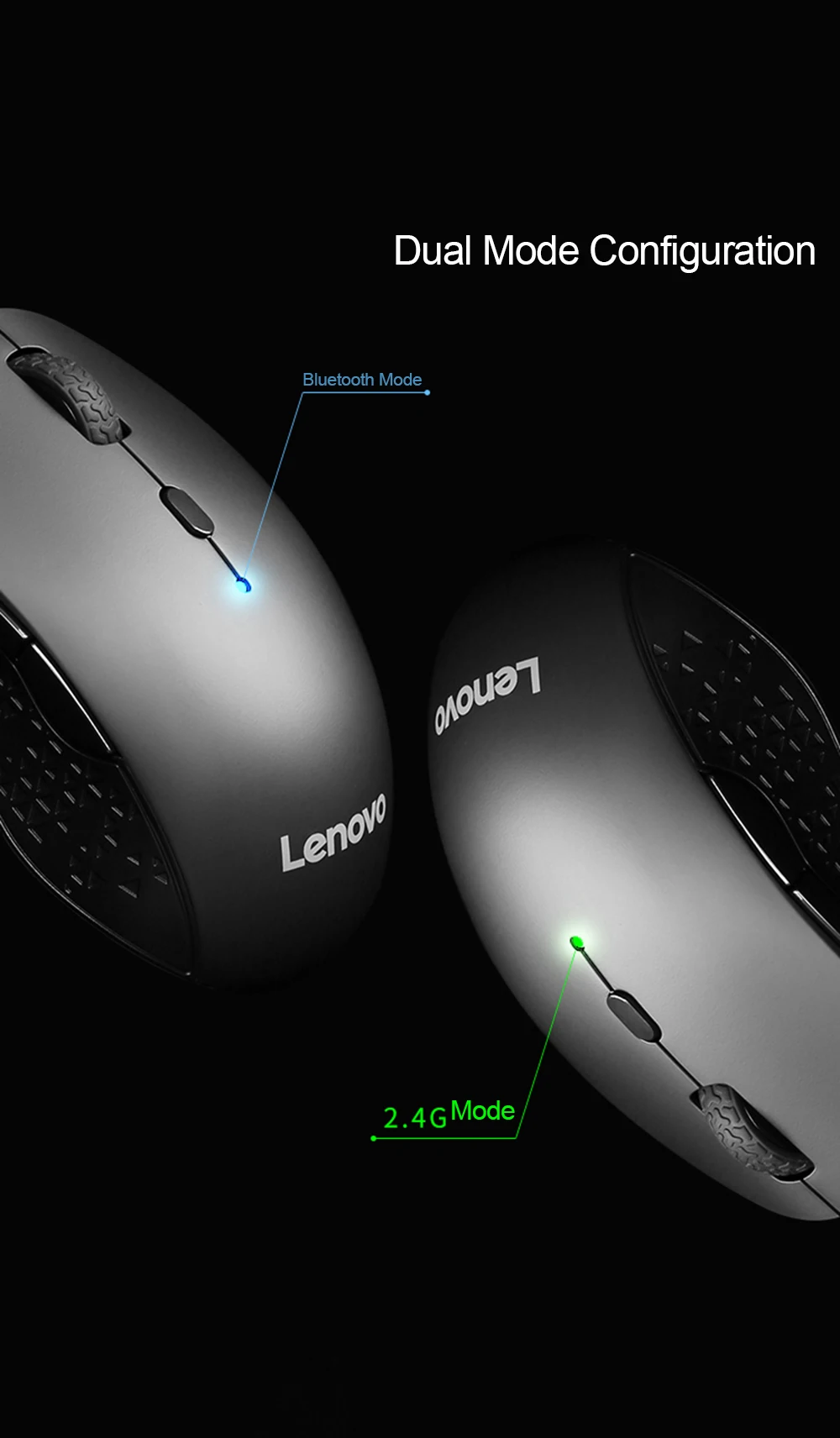 gaming mouse for laptop LENOVO Howard Wireless Mouse Support Bluetooth 3.0/5.0 with 1600DPI Skin-Like Surface Ergonomic Design Mice for Windows wired computer mouse