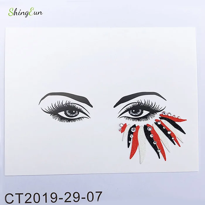 Nissi 1PC Flash Gems Waterproof Face Eye Tattoo Women Fashion Festival Party Makeup Body Jewel Temporary Tattoos - Цвет: 29-07