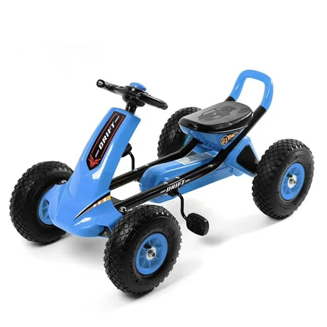 LazyChild Foldable Go Kart 4 Wheel Pedal Ride On Adjustable Seat Ride On Pedal Toy Car For Kids 2-8 Years Karting Dropshipping 1