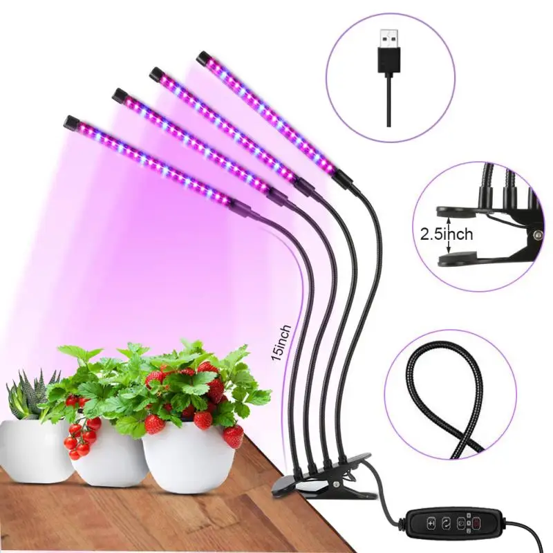 Полный спектр светодиодный светильник DC5V 18 Вт 27 Вт 36 Вт гибкий зажим USB фитолампа Настольный светильник для роста растений для комнатных цветов