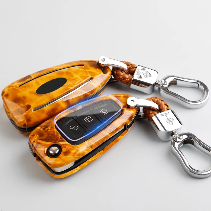 Чехол для ключей Marble ABS Ford Fiesta Focus 2 Mondeo Ecosport Kuga Escape 3 кнопки складной чехол брелок с
