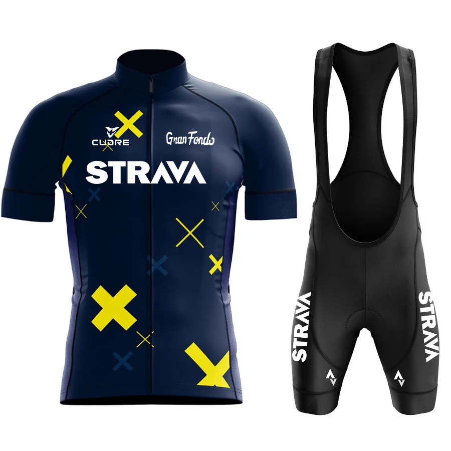 2022 STRAVA Summer Cycling Jersey Set Maillot Ropa Ciclismo Bicycle Clothing MTB Bike Clothes Uniform Man Suit | Спорт и развлечения