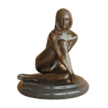 

Erotic Art Modern Nude Woman Statues Sexy Hot Girl Figurine Naked Sitting Female Sculpture Brass Decoration Present