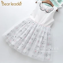 Bear leader/платья для девочек; новое летнее милое платье для девочек; костюм без рукавов; детская одежда для девочек; платье для музыкального концерта; Vestidos; Возраст 3-9 лет