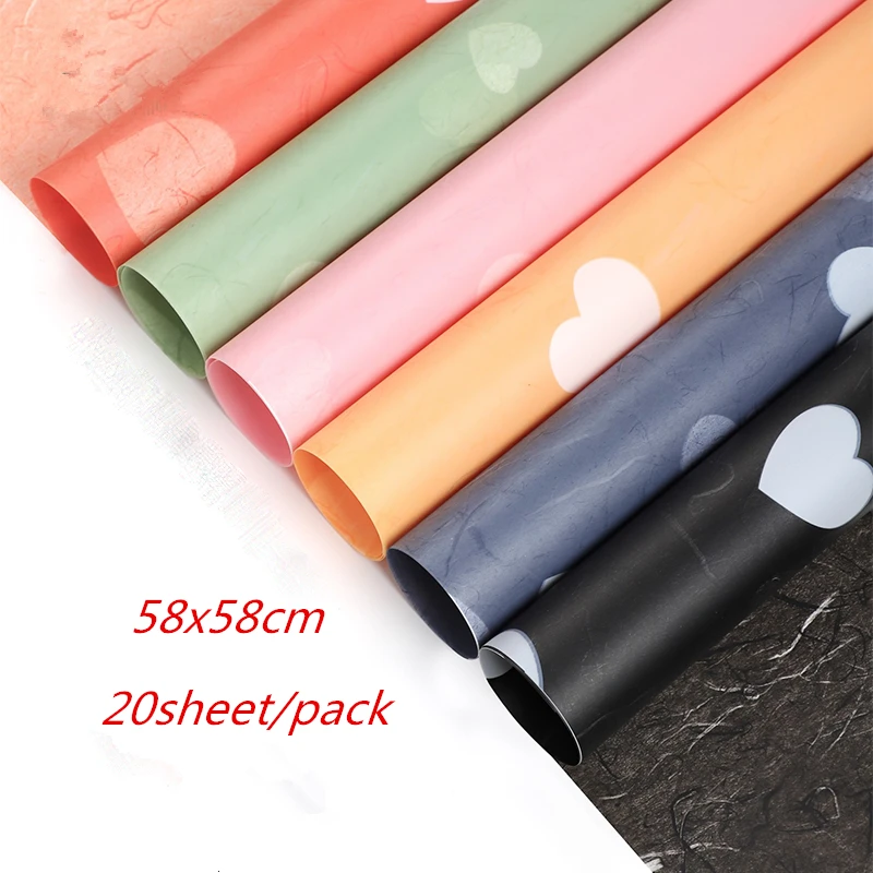 シートdiy折り紙花束ラッピング紙防水ハート形色紙ギフトラップ張り子スクラップブック Craft Paper Aliexpress